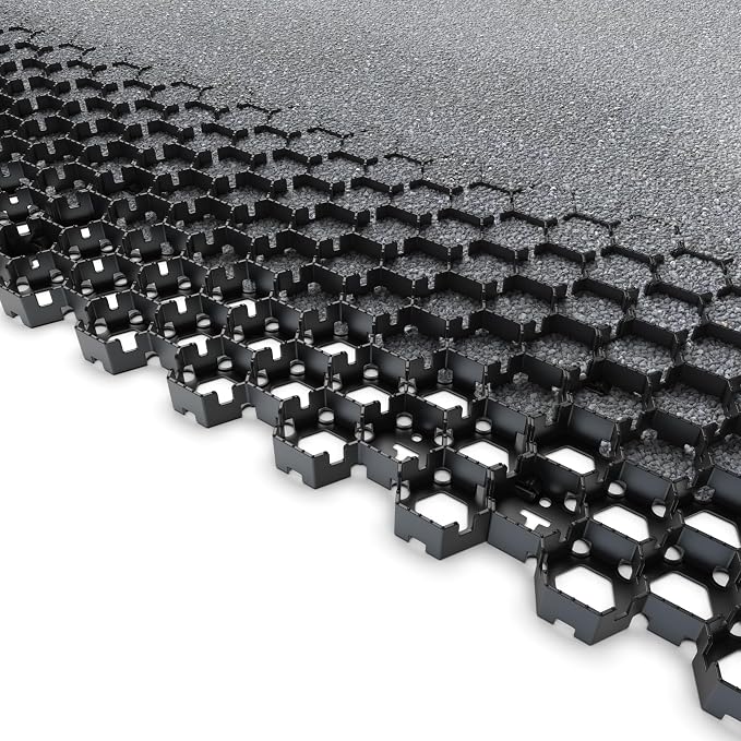 Standartpark Vodaland Permeable Pavers - HexPave Grass & Gravel Permeable Paver System - 100% Recycled PPE Plastic Pavers, Handles 27,000 lbs, 1" Depth, 4350 s.f / 1464 Units