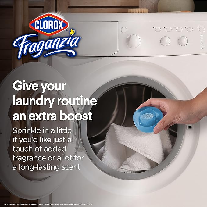 Clorox Fraganzia Laundry Scent Booster Crystals In-Wash Fragrance Beads Fresh-Smelling Clothes Linens Safe All Fabrics Morning Sky Scent 70 OZ 6 Pack