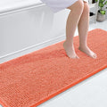 OLANLY Bathroom Runner Rugs 70x24, Extra Soft Absorbent Chenille Bath Rugs, Rubber Backing Quick Dry, Machine Washable Long Bath Mats for Bathroom Floor, Tub and Shower, Home Decor Accessories, Coral