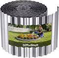 VEVOR Galvanized Steel Landscape Edging, 50 ft x 6 in Metal Edging for Landscaping with Gloves, Easy-to-Install Bendable Metal Strips, Heavy Duty Metal Garden Edge Border for Flower Bed, Yard Pathway