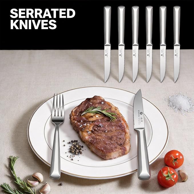 imarku 16-Pieces High Carbon Japanese Stainless Steel Knife Set with Block | Kitchen Knife Set|15°Precision Edge |56±2 HRC Hardness|Built-in Sharpener|Ergonomic Handles|Gifts Mom & Dad