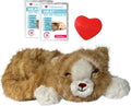 Plush Heartbeat Toy - Calming Anxiety Relief Toys for Puppies and Kittens - Heartbeat in a Soft Comforting Pet Plush for Dogs and Cats (Orange Stripe)