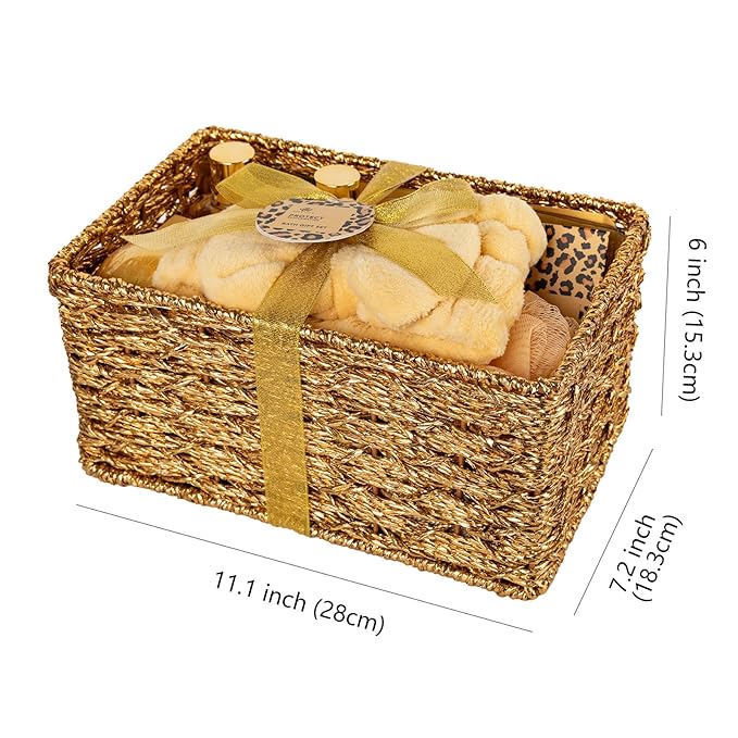 35 Pcs Mothers Day Gifts for Mom, Honey & Almond Bath & Body Gift Basket for Women, Face Skin Care Kit, Home Spa Basket Gift Set, Self-Care Gift Kit, Necklace, Birthday, Anniversary,Wife