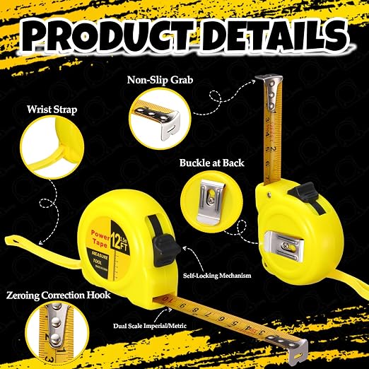 Xuhal 48 Pcs 12 ft Mini Tape Measure Bulk Measuring Tape Imperial and Metric Pocket Self Locking Easy to Read with Inches and Centimeters for Designer Decorator