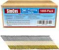 34-30 Degree 2 Inch Smooth Shank Paper Framing Nails,1000-Pack | 304 Stainless Steel D Head Tape Strip Nails for 30 to 34 degree Framing Nailer,fits indoor and outdoor building projects
