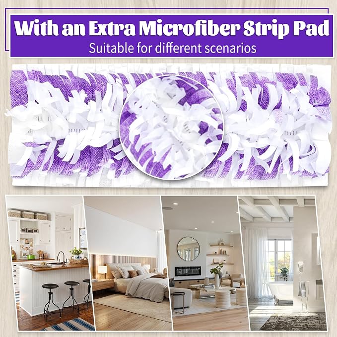 60 Pack Disposable Pads Compatible with Swiffer Power Mop Pads Replacement for Swiffer Power Mop Refills, Multi-Surface &Wood Floor Cleaning