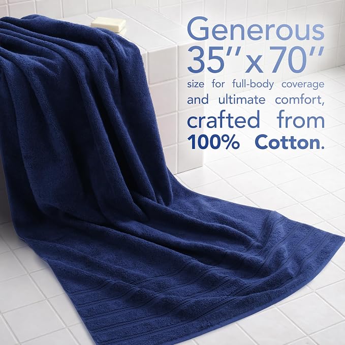 American Soft Linen 100% Cotton Luxury Turkish Towels, 35x70 XL Bath Sheet | Soft Absorbent Quick Dry OEKO Tex Standard 100 Certificated Durable Machine Washable Premium Hotel Quality