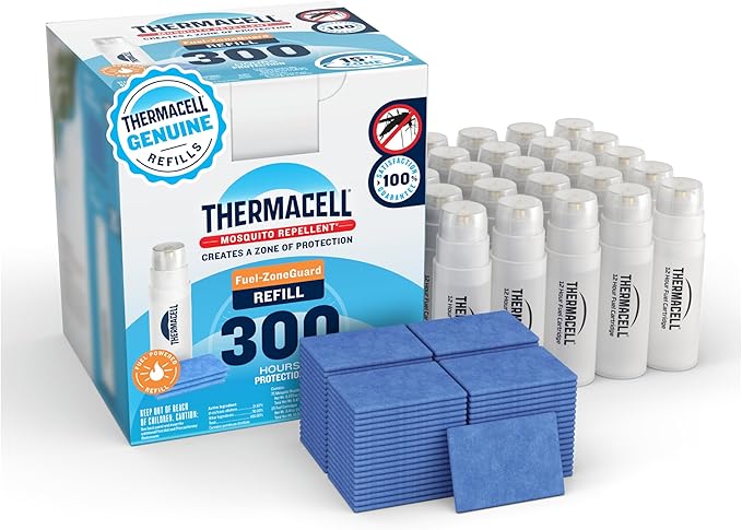 Thermacell Fuel-ZoneGuard Mosquito Repellent Refill; 15-Foot Zone of Scientifically Proven Outdoor Protection; Fuel-Powered; Patio Shield; 300-Hr Refill; Bug Spray Alternative; Scent Free; DEET-Free