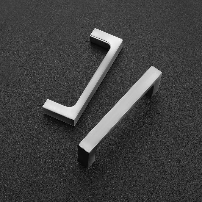Ravinte 25 Pack Solid 3 Inch Square Cabinet Handles - Brushed Nickel Kitchen Cabinet Hardware - Drawer Pulls