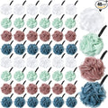 Shellwei 48 Pack Bath Sponge Shower Loofahs Bulk Pack 50g Soft Net Body Scrubber Shower Pouf Sponge Ball Body Exfoliating Bath Scrunchies for Men and Women