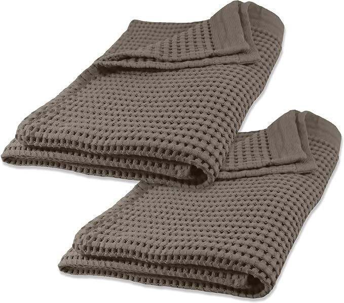 GILDEN TREE Waffle Bath Sheet Quick Dry Towel, Thin Luxury Bath Towels, 40x80 Large Bath Towels 2 Pack Bath Sheets, Modern Style (Stone)