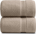 Luxury Bamboo Rayon Oversized Bath Towel Set | 2-Pack | Ultra Soft | Brown | 35% Bamboo Rayon - 65% Zero Twist Cotton | Absorbent Quick-Dry Towels for Bathroom | Ultra Soft | OEKO-TEX Standard 100