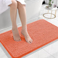 OLANLY Small Bathroom Rugs 24x16, Extra Soft Absorbent Chenille Bath Rugs, Rubber Backing Quick Dry, Machine Washable Bath Mats for Bathroom Floor, Tub and Shower, Home Decor Accessories, Coral
