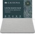 Extra Large Stone Bath Mat 32 x 20 Inch | Quick Dry Diatomaceous Earth Bath Mat | Includes Anti Slip Pad & Restoration Kit - A Quick Dry Bath Mat & Cleaner Alternative to Fabric | Light Gray XL