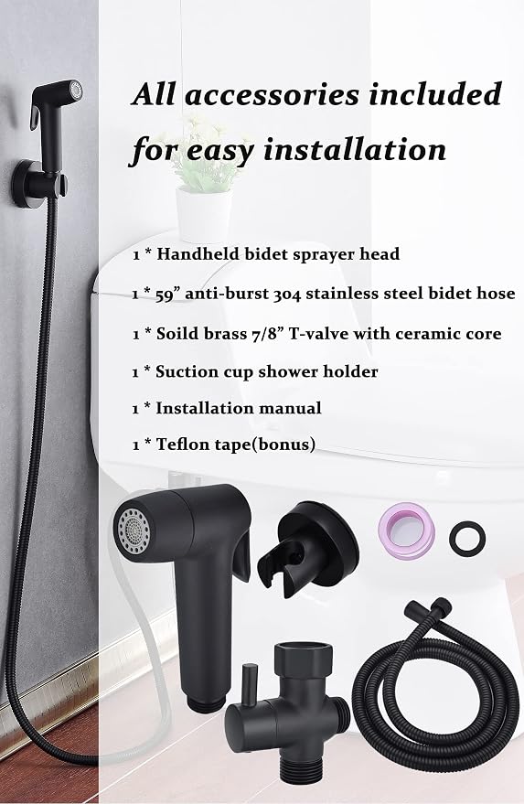 Handheld Bidet Sprayer for Toilet, Muslim Shower Bidet Attachment for Toilet, Cloth Diaper Toilet Sprayer, Jet Spray for Toilet with Bidet Hose for Feminine Wash