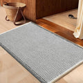 IM HOME Waffle Bath Mat Darkgrey & Cream 24"x17",Boho Woven Modern Bath Mat Rugs, Absorbent Non Slip Bathroom Rugs, Soft Washable Bath Rugs with Tassels for Bedroom, Kitchen, Shower, Tub