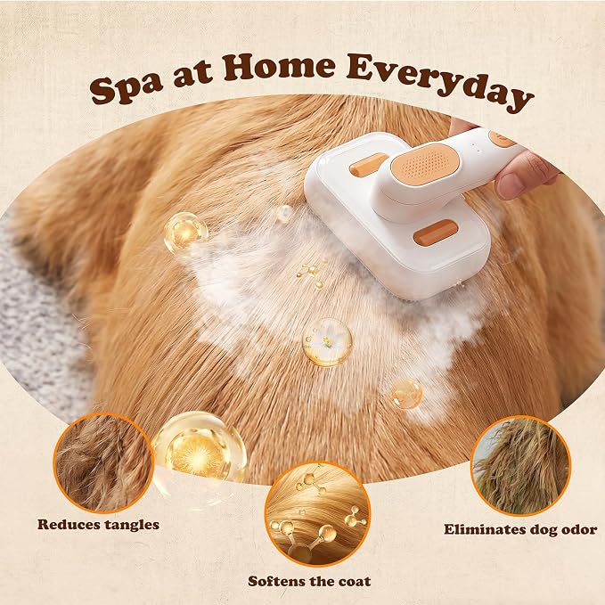 Rorhxia Steam Pet Brush Spray Refill Shampoo for Show Dog Cat, Peach Oolong | Peach Oolong, Deodorization, Pet Safe, Vet Approved, Soft Coat, Deep-Cleaning, pH-Balanced Formula