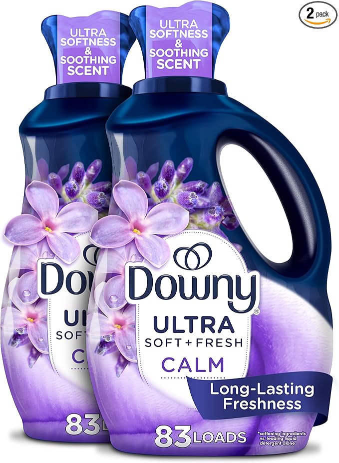 Downy Infusions CALM Liquid Fabric Softener, Soothing Lavender And Vanilla Bean, 56 Fl Oz, Fabric Conditioner For Softness And Scent, Pack of 2