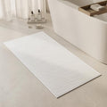 Triohero Bathroom Rugs Non Slip Washable, Super Absorbent Thin Bath Mat Quick Dry Low Pile Bathroom Rug, White 24"x47"