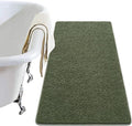 LOCHAS Luxury Bathroom Rug Shaggy Bath Mat 24 x 48 Inch, Olive Green | Washable Non Slip Bath Rugs for Bathroom Shower, Soft Plush Chenille Absorbent Carpets