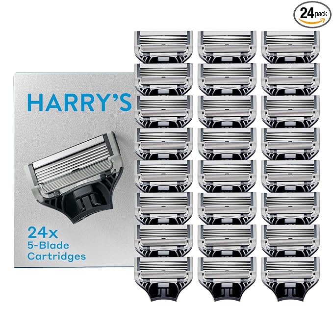 Harry's Original Razor Blades for Men - 24 Razors (4 Count, Pack of 6) - Premium Razor Blade Refill Cartridges - German Engineered