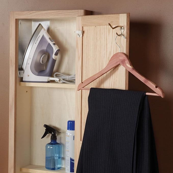 Household Essentials Oak Finish In-Wall Ironing Board Cabinet