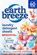 Earth Breeze Laundry Detergent Sheets Fresh Spring Blossoms - 60 Loads - Eco Laundry Sheets - Travel Laundry Soap Sheets for Hot & Cold Cycles - Tackles Tough Stains & Odors - Gentle on Skin, 30 Ct