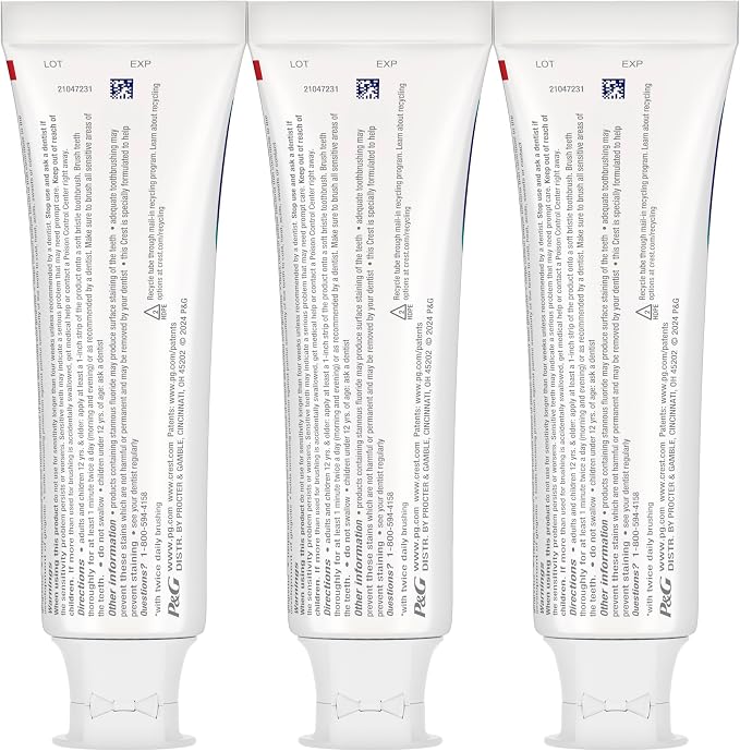 Crest Pro-Health Gum Detoxify Plus Toothpaste 4.5 oz Pack of 3 - Antibacterial Fluoride Toothpaste, Sensitivity Protection, Whitens Teeth, Anticavity, Plaque Control