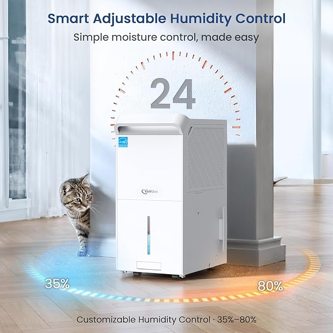 6000 Sq Ft Dehumidifier, Energy Star Most Efficient 2025 Max 140 Pint/Day Dehumidifier for Basement, Large Room and Home with Drain Hose, Auto Defrost, Smart Humidity Control, Auto Restart