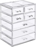 Sorbus Acrylic Makeup Organizer Set, 7-Drawer Vanity & Countertop Cosmetic Storage with Small & Wide Drawers, Clear Makeup Storage for Brushes, Lipsticks, Jewelry – Holiday Gift for Women & Teens