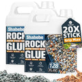 Rock Glue Max for Landscaping, 2 Gallon High-Concentration Mulch Glue, Strong Grip Gravel Binder, Covers 3X More Area for Rocks, Pebbles, Pine Straw & Mulch, Fast-Drying & Weather-Resistant