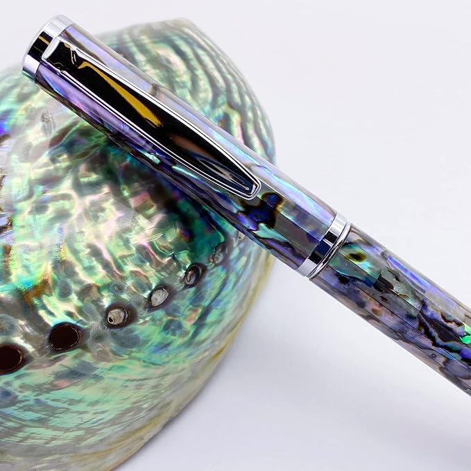 LACHIEVA LUX Abalone Shell Ballpoint Pen, Luxury Executive Gift Set, Fancy Pen for Men & Women, German P900M Refill, Ocean Dream Collection