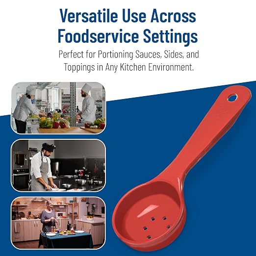 CFS Measure Miser Perforated Measuring Spoon with Short Handle, 2 Ounce, Red (Pack of 12)