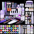 SAVILAND Nails Kit Acrylic Set: Professional Acrylic Nail Kit with Nail Tranning Mat Nail Art Brush Nail Drill Nail Polish with Dryer for Nail Extension Carving