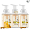 Valentines Foaming Hand Soap, 26.25 fl oz - 3-Pack Scented Hand Wash for Kitchen, Bathroom, Alcohol-Free, Moisturizing Hand Soap with Aloe and Essential Oils in Honey Almond Scent - Free Bracelet