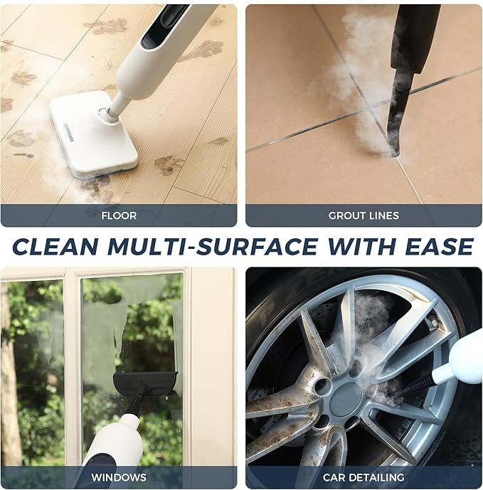 GOATCLEAN® 11-in-1 Steam Mop, 212°F Powerful Handheld Steam Cleaner for Home, Multi-Purpose Floor Steamer for Hardwood Floors, Tile, Carpet & Wall, Chemical-Free Cleaning with 22.9FT Cord