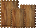 3 Pcs Acacia Wood Scalloped Cutting Boards for Kitchen with Juice Groove Blank Wood Charcuterie Tray for Snack Cheese Appetizers Grazing Platter Engraving Gift Crafts Rustic Wall