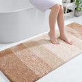 OLANLY Bathroom Runner Rugs Mat 59x24, Extra Soft Absorbent Microfiber Bath Rugs, Rubber Backing, Quick Dry, Washable Long Bath Mats for Bathroom Floor, Tub and Shower, Home Decor Accessories, Beige