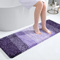 OLANLY Bathroom Runner Rugs Mat 47x17, Extra Soft Absorbent Microfiber Bath Rugs, Rubber Backing, Quick Dry, Washable Long Bath Mats for Bathroom Floor, Tub and Shower, Home Decor Accessories, Violet