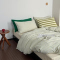 mixinni Vintage Geometric Striped Duvet Cover Set - 3 Piece 100% Washed Cotton King Size Bedding Set with Matching Pillowcases | Mid-Century Modern Design | Ultra Soft & Breathable-King Size