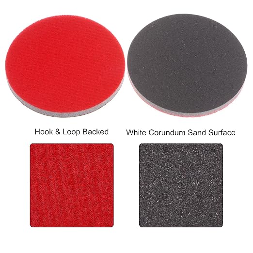 uxcell 50pcs 1500 Grit Sanding Sponge 3 Inch Hook and Loop Sponge Sanding Disc Wet/Dry for Car Wood Drywall Metal