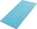 Webos Foldable Silicone Bathtub Mat: Jumbo Size Heavy Duty Safety Bath Mat for Tub Without Suction Cups Non Slip Bath & Shower Mat for Textured, Reglazed, Refinished Tub (Blue, 35.8 x 17.7)
