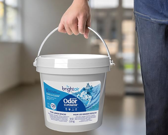 Bright Air 64 oz. Super Odor Eliminator, For Large Spaces, Cool & Clean, Case of 2, Odor Eliminator & Air Freshener, Natural Essential Oils, Lasts Up to 120 Days Each