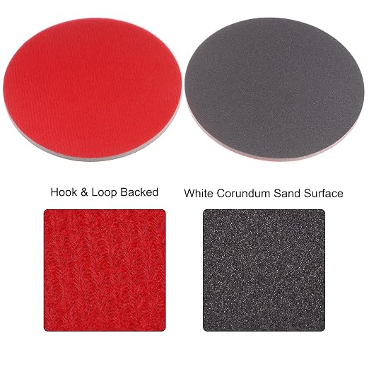 uxcell 30pcs 800 Grit Sanding Sponge 6 Inch Hook and Loop Sponge Sanding Disc Wet/Dry for Car Wood Drywall Metal