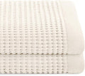 GILDEN TREE Waffle Towels for Bathroom Luxury 100% Cotton Bath Towels, Quick Dry Towel, Thin Super Absorbent Lint Free Shower Towels, Bath Towels Set of 2, Modern Style (Cream)
