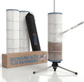 CYCLONE FILTER CLEANER – Patented Hose-Powered Spinning Pool Cartridge Filter Cleaning Tool with Stand & Spray Wand – Cleans 5X Faster – Fits 3”, 4”, 6” ID Filters