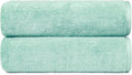 Amazon Basics 2-Pack Quick-Dry Lightweight Moisture Absorbing Bath Towel, 100% Cotton, 54" x 30", Seafoam Green