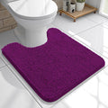 OLANLY Toilet Rugs U-Shaped 20x20, Extra Soft Absorbent Chenille Contour Bathroom Rugs for Toilet, Dry Quickly, Machine Washable, Non-Slip Bath Mat, Purple
