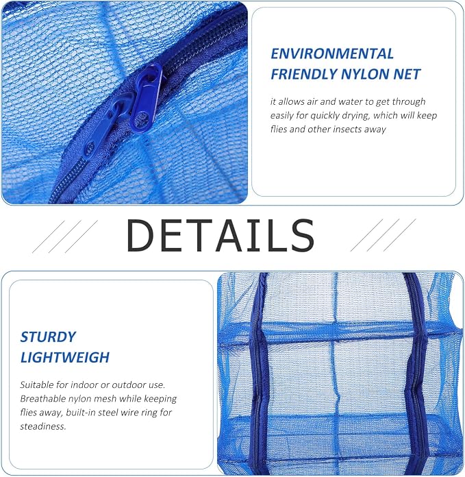 Gatuida Foldable Drying Rack Over The Door Shrimp Net Fish Trap Net Nylon Mesh
