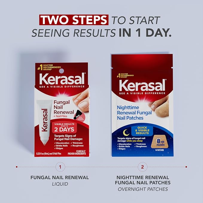 Kerasal Nail Renewal, Restores Appearance of Discolored or Damaged Nails, 0.33 fl oz (Packaging May Vary)